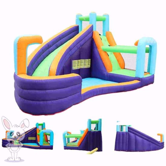 Picture of A water slide in the form of a bouncy castle for children