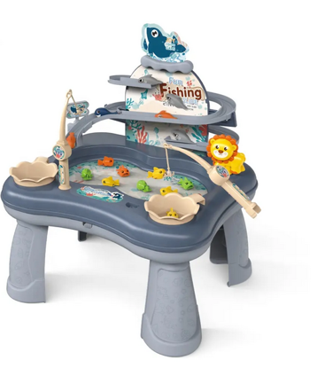 Picture of Chengji Fun Fishing Toy Electric Plastic Toys 2 in 1 Sliding Track Magnetic Fishing Toys for Kids with Music