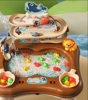 Picture of Chengji Fun Fishing Toy Electric Plastic Toys 2 in 1 Sliding Track Magnetic Fishing Toys for Kids with Music