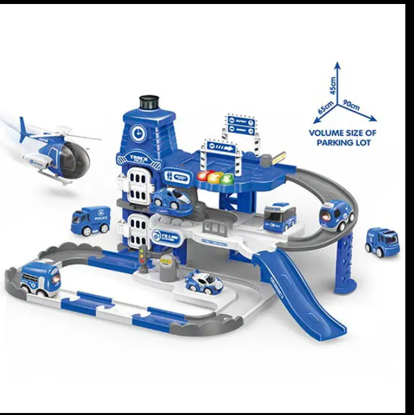 Picture of :Best selling police series for kids cartoon toy Diy assemble a lot of parking toys with free vehicle suit