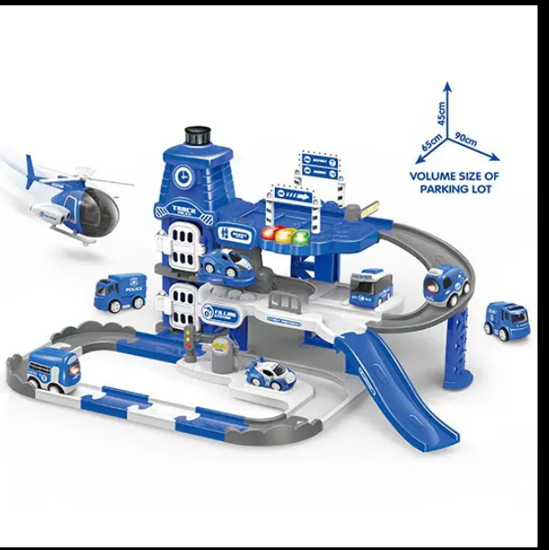 Picture of :Best selling police series for kids cartoon toy Diy assemble a lot of parking toys with free vehicle suit