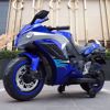 Picture of @@R6 Battery Operated Manual Racing Bike for Children with Music, LED Lights and Support Wheels, Electric Bike for Children 2.5 to 8 Years Old (Blue)