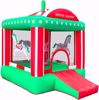 Picture of ÷Inflatable Bouncy Castle for Home Garden Kids Summer Trampoline Suitable for 3-4 PE (Outdoor Entertainment) (Red + Green, 195 x 280 x 245cm)