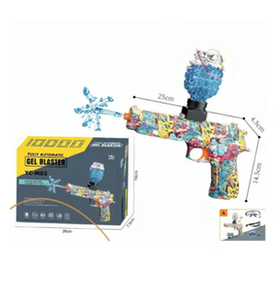 Picture of Play with the gel bead ball gun that comes with environmentally friendly gel beads and protective glasses