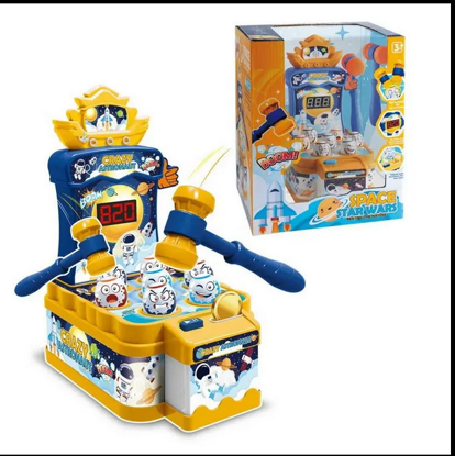 Picture of 44/ Newest Kids Crazy Astronaut Mall Attack Toy Mini Whack-a-Mole Machine with Light and Sound Hammer and Pounding Toy