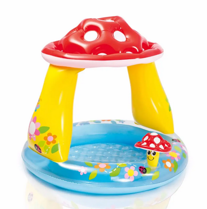 Picture of 58/ Intex 57114 Inflatable Pool, Kids Pool with Sun Shade 2.01 m x 1.96 m x 91 cm