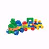 Picture of 80/82-piece educational toy building on a train