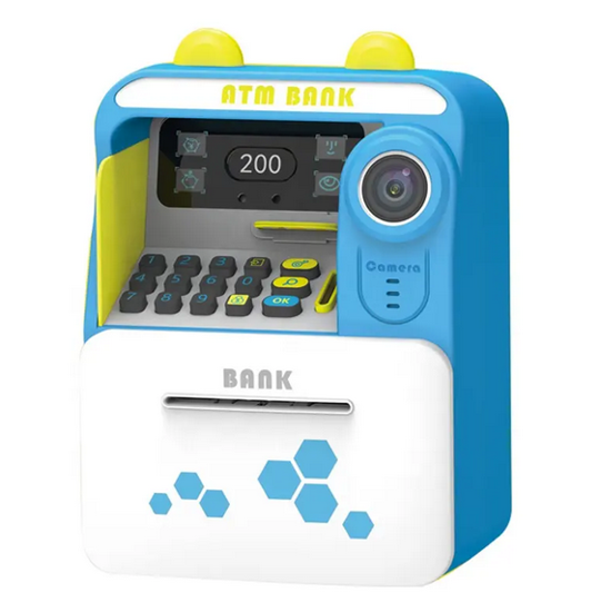 صورة 104/ الاطفال الإلكترونية توفير المال البنك حصالة حصالة على شكل حيوان الوجه الاعتراف ATM لعبة مع بطاقة Vip للأطفال هدية
