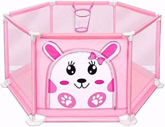 Picture of 105/Safe and fun baby playpen! Provides a safe and comfortable play space for toddlers. Its cute pink design with an animal face print adds a playful touch.