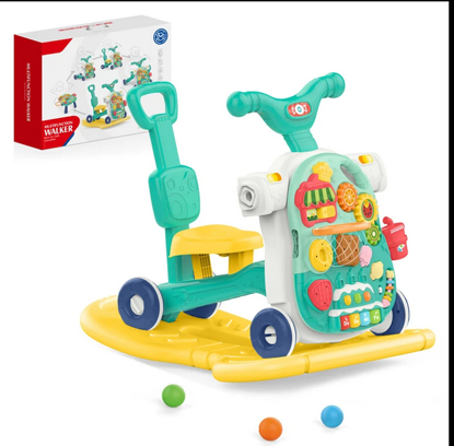 Picture of 116/ 5 in 1 Multifunctional Plastic Baby Walker Music Learning Walker Toy Wholesale