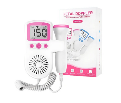 Picture of 116/Portable Fetal Heart Rate Monitor, Easy-to-Use Home Fetal Doppler, Ultrasound Diagnostic Technology with LCD Screen for Babies (Pink) Helps Detect Fetal Heartbeats Use with Any Gel From the 4th Month