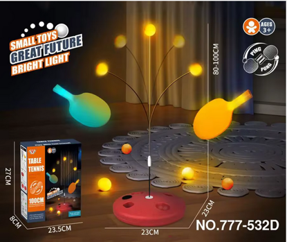 صورة 246/ طاولة كارتون صغيرة مضيئة منزلية للأطفال داخلية وخارجية ، روبوت تنس ، آلة تدريب الخفافيش للأطفال