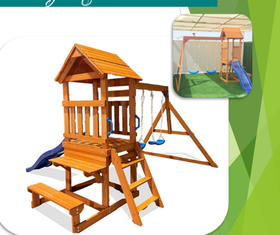 صورة 290/‎(L 3M x W 3.5M x H 2M) طقم ألعاب رياضية خشبي من DP HAILEY