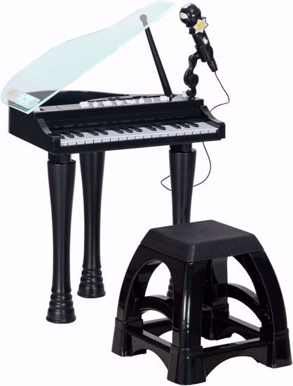 Picture of AIYAPLAY Children's Electronic Piano with 32 Keys Piano Set with Microphone Stool Lights 22 Songs 4 Sounds Detachable Legs and Adjustable Volume 37 x 30...