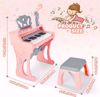 Picture of Digital piano keyboard for girls with stand, microphone, seat, recording and playback function, 25 keys, 22 demos and 6 rhythms from Diao, electronic music piano...