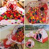 Picture of 309/Ditchoy Children's Play Tent with Tunnel and Ball Pitcher with Zippered Storage Bag, Children's Play Tent for Indoor and Outdoor Play (Red)