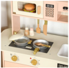 Picture of JoyStone Wooden Play Kitchen Set, Pretend Kitchen Toy with Ice Maker, Stove, Oven, Sink, Accessories, Modern Style Kitchen Playset for Kids and Toddlers , Pink