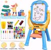 Picture of Easel for Kids, Dry Erase Board, Rotatable Double Sided Magnetic Drawing Board Adjustable Height Easel Stand Toddlers Art Easel with 79pcs Art Supplies, Blue