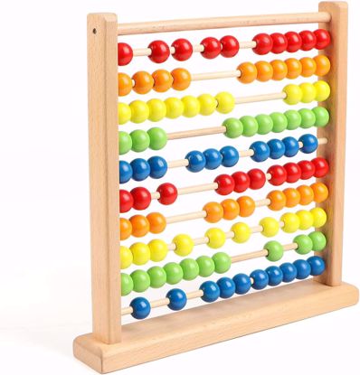 صورة 356/عداد خشبي من كابينفيس مع خرز للعد، لعبة تعليمية للأطفال، بنين وبنات