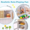 Picture of Costzon Kids Kitchen Playset, Wooden Pretend Play Kitchen with Lights and Sounds, Stoves, Sink, Faucet, Microwave, Oven & Cooking Accessories, Toy...