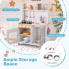 Picture of Costzon Kids Kitchen Playset, Wooden Pretend Play Kitchen with Lights and Sounds, Stoves, Sink, Faucet, Microwave, Oven & Cooking Accessories, Toy...