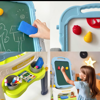 Picture of 375/Yulin - Adjustable Children's Drawing Board with Double Sides, Magnetic, 2 in 1 Multifunctional, 360° Rotation with Handle and Storage Tray (2905)