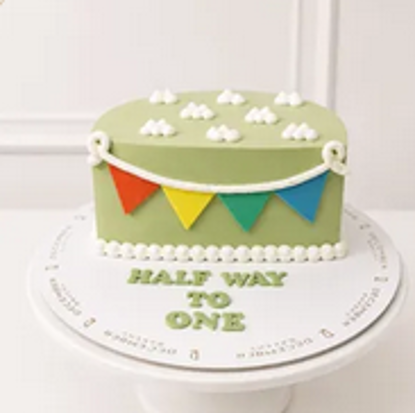 Picture of Half way to one green cake 4inch