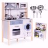 Picture of Wooden Play Kitchen for Kids with Sounds, LED, Oven, Washing Machine, Kitchen Accessories ECOTOYS