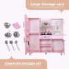 Picture of TaoHFE LED Upgrade Kitchen Set for Kids Wooden Play Kitchen LED Gas Tray with Sound Toy Kitchen Sets for Girls Gift Enjoy Cooking with Lights and Sounds...