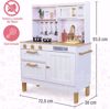 Picture of Kids House Kitchen White and Gold: Cocina de Juguete de Madera para Niñas con Detalles Dorados, Incluye 4 Utensilios para Cocinar, Microondas, Fregadero y...