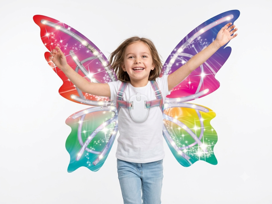 Picture of 472/Adjustable Electric Fairy Wings, Lightweight, Safe Girls' Costume, 16.93 x 0.79 inches, for Holiday Performances