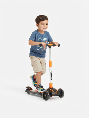Picture of 479/826 Kids Folding Scooter (with music, LED lights, and quick folding), Black
