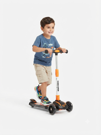 Picture of 479/826 Kids Folding Scooter (with music, LED lights, and quick folding), Black