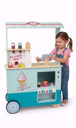 Picture of HONEY JOY Kids Ice Cream Cart, Ice Cream Truck Pretend Play Set with Vending Machine & Ice Cream Maker Toys, Display Stand, Screen & Scanner, 15Pcs...